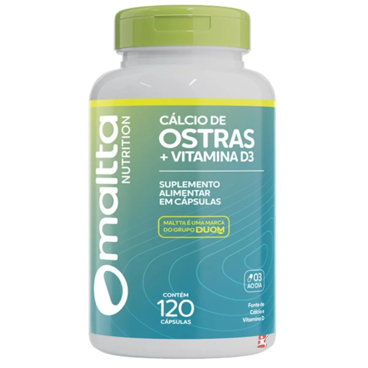 Cálcio De Ostras + Vitamina D3 120 Cápsulas Saude Dos Ossos Maltta Nutrition