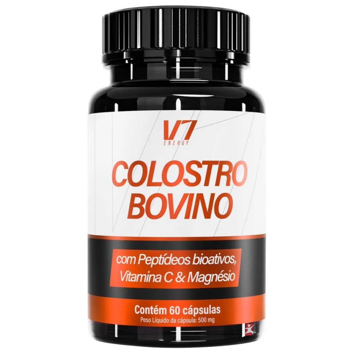 Colostro Bovino + Peptídeos Bioativos + Vitamina C + Magnésio 60 Cápsulas V7 Energy
