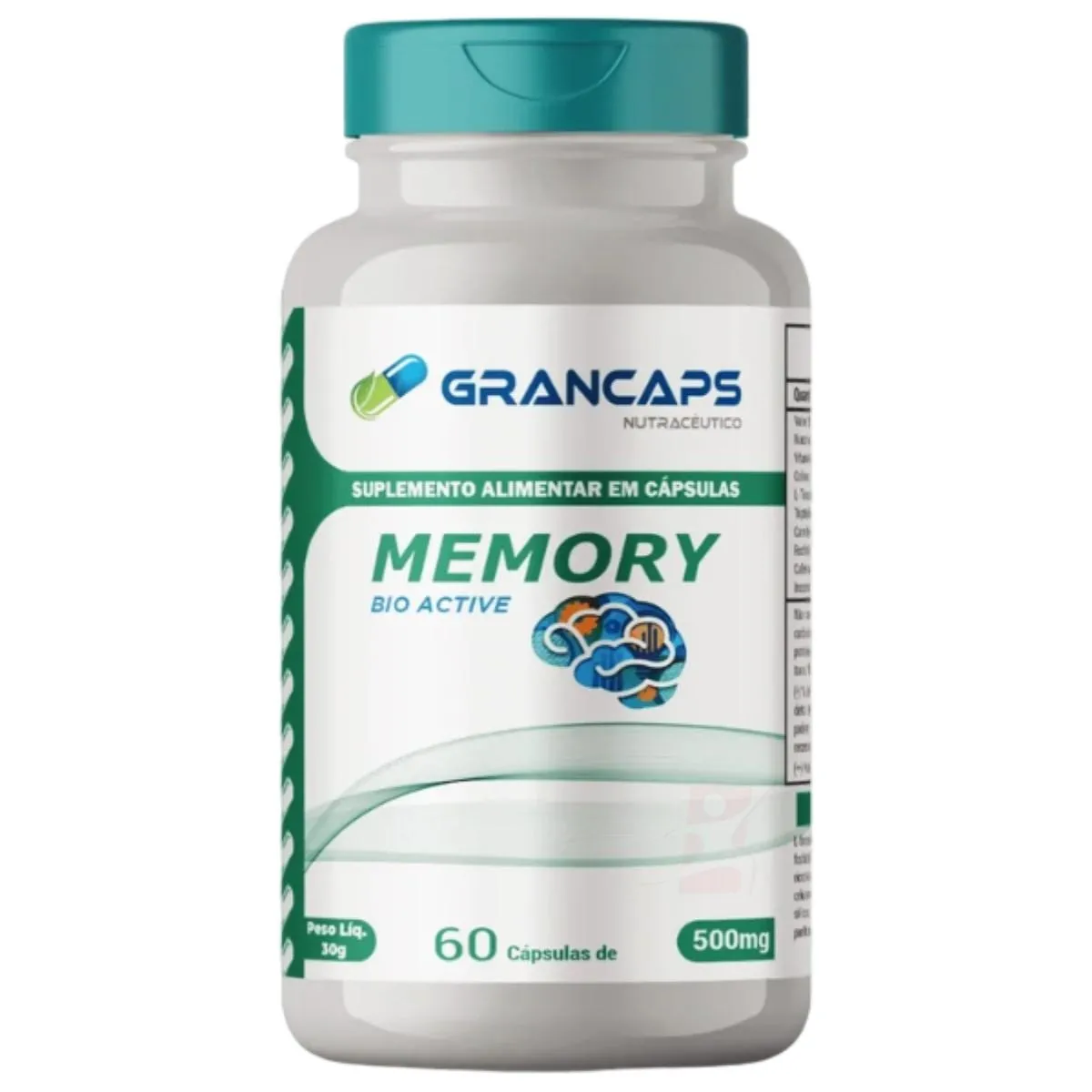 Memory Bio Active Auxílio Da Memória Vitaminas 60 Cápsulas Grancaps