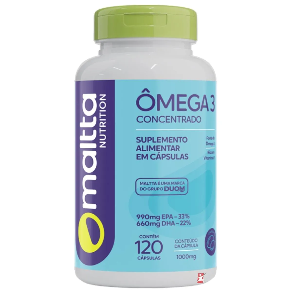 Omega 3 Concentrado 1000Mg Alto Teor De Epa E Dha 120 Cápsulas Maltta Nutrtition