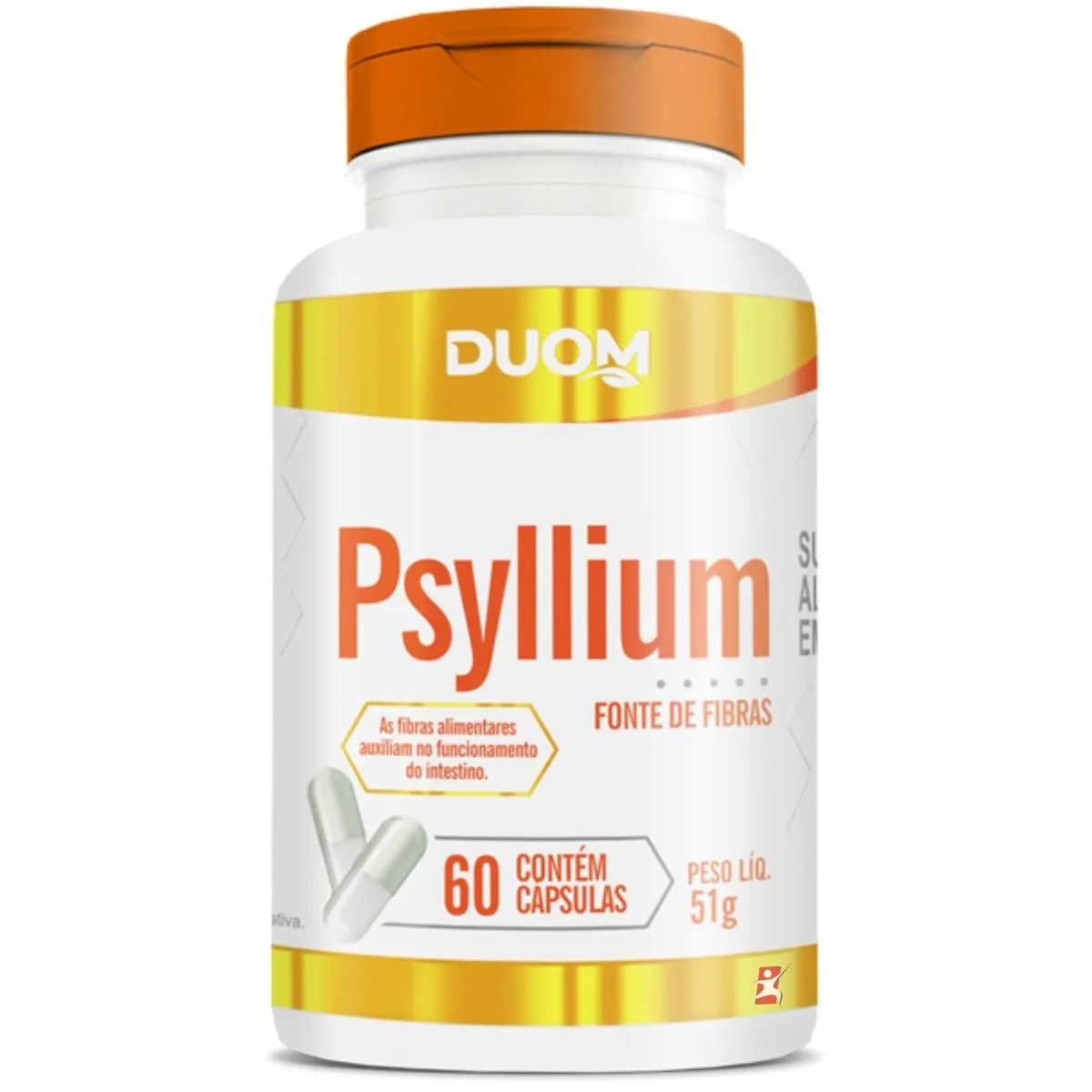 Psyllium Fibra Alimentar Funcionamento Do Intestino 60 Cápsulas Duom