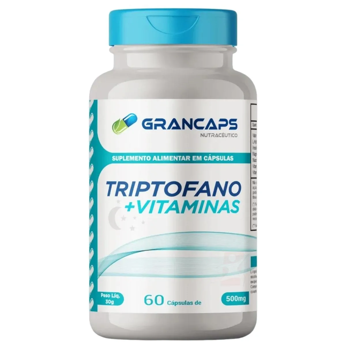 Triptofano + Inositol + Niacina + Magnésio + Vitaminas D E B6 60 Cápsulas Grancaps