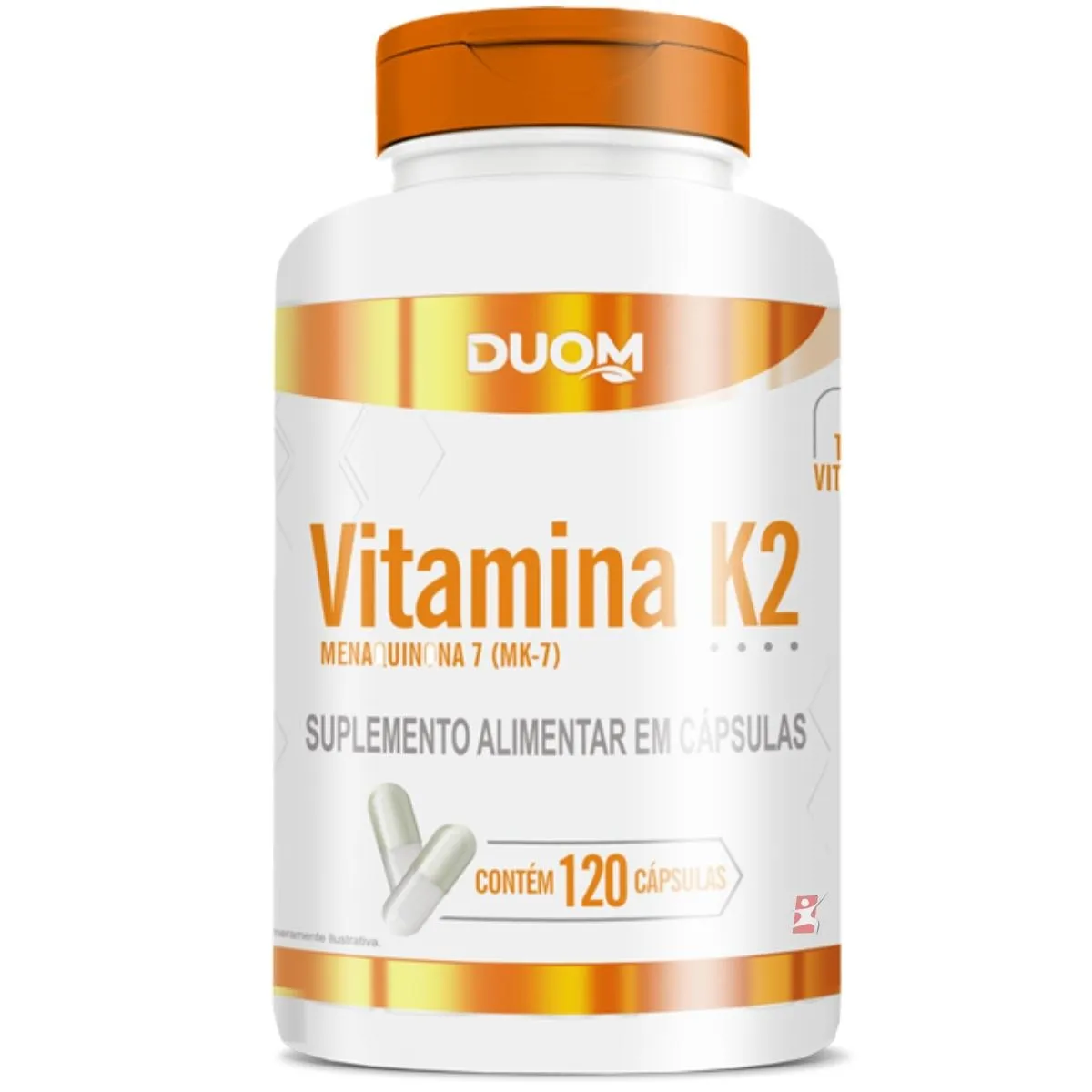Vitamina K2 Menaquinona Mk7 140Mcg 117% Idr 120 Cápsulas Duom
