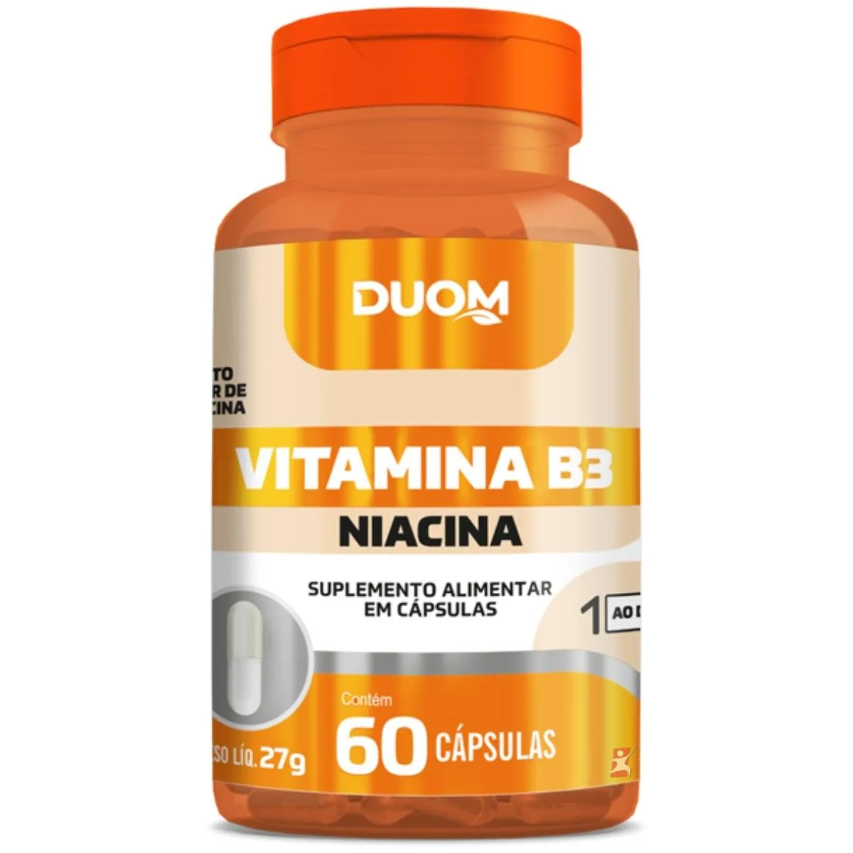 Vitamina B3 Niacina 1 Cápsula Ao Dia Com 60 Cápsulas – Duom