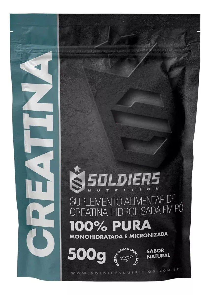 Creatina Monohidratada 500G Soldiers Nutrition Sabor Natural