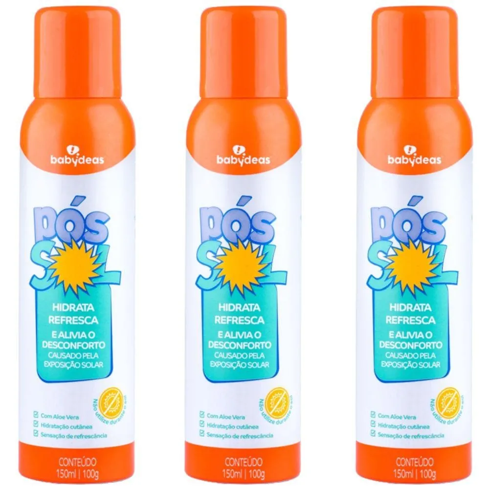 3 Pós Sol Infantil Refrescante - 150ml - Babydeas