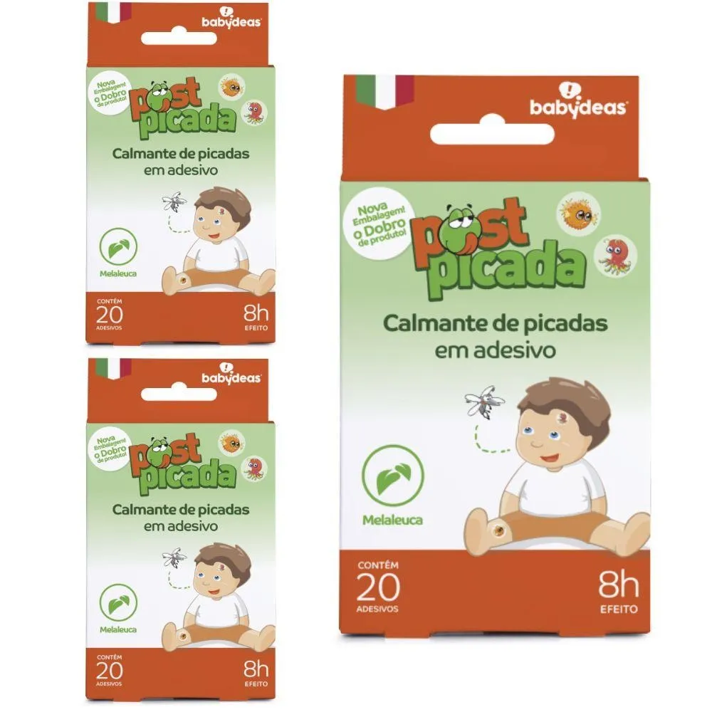 3 Post Picada - Calmante De Picadas Em Adesivo 20Un Babydeas