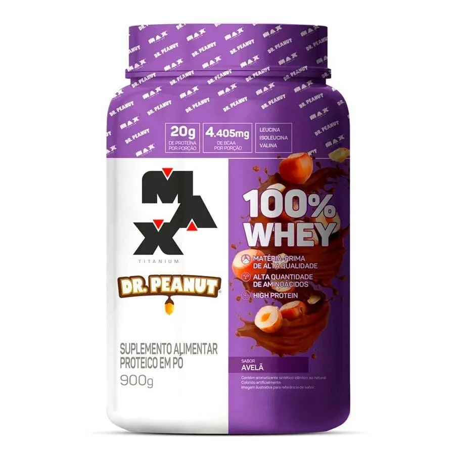 Whey Protein 100% Max Titanium X Dr. Peanut 900G Avelã