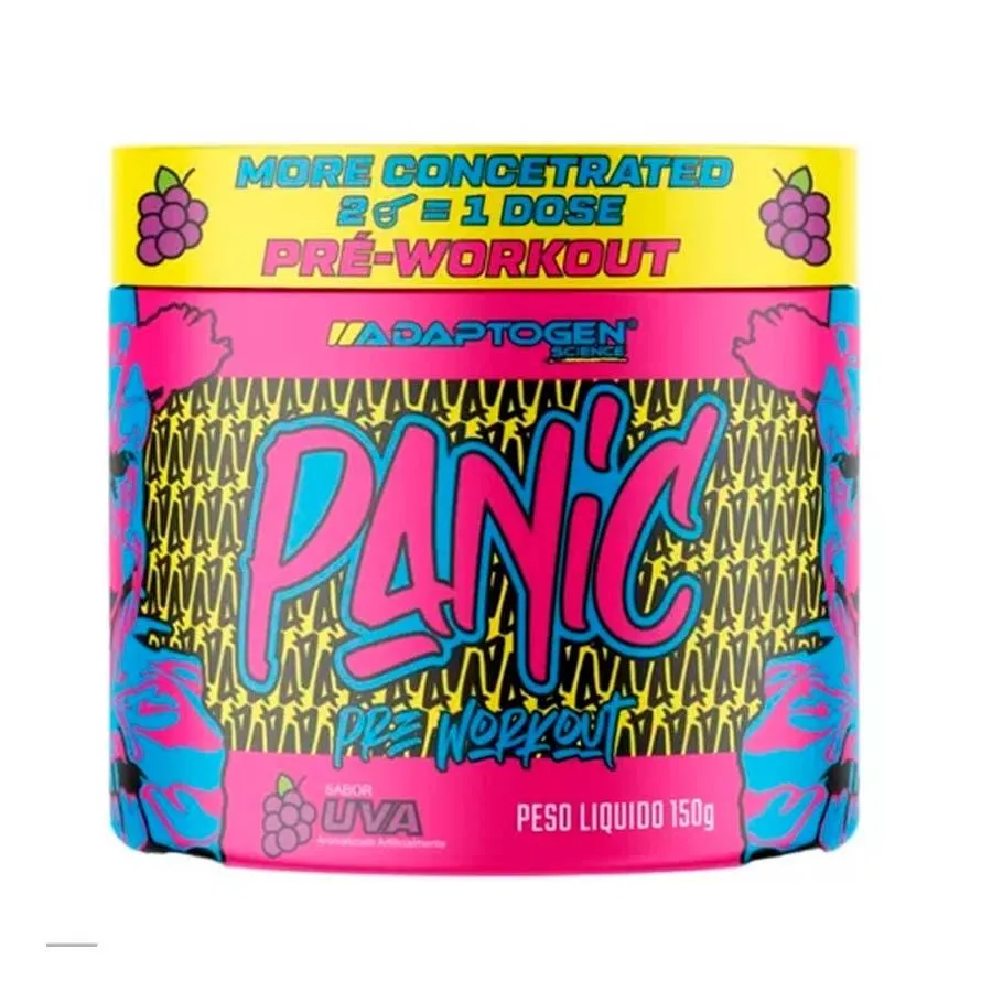 Pré Treino Panic 150G Adaptogen C/ Beta Alanina Sabor Uva