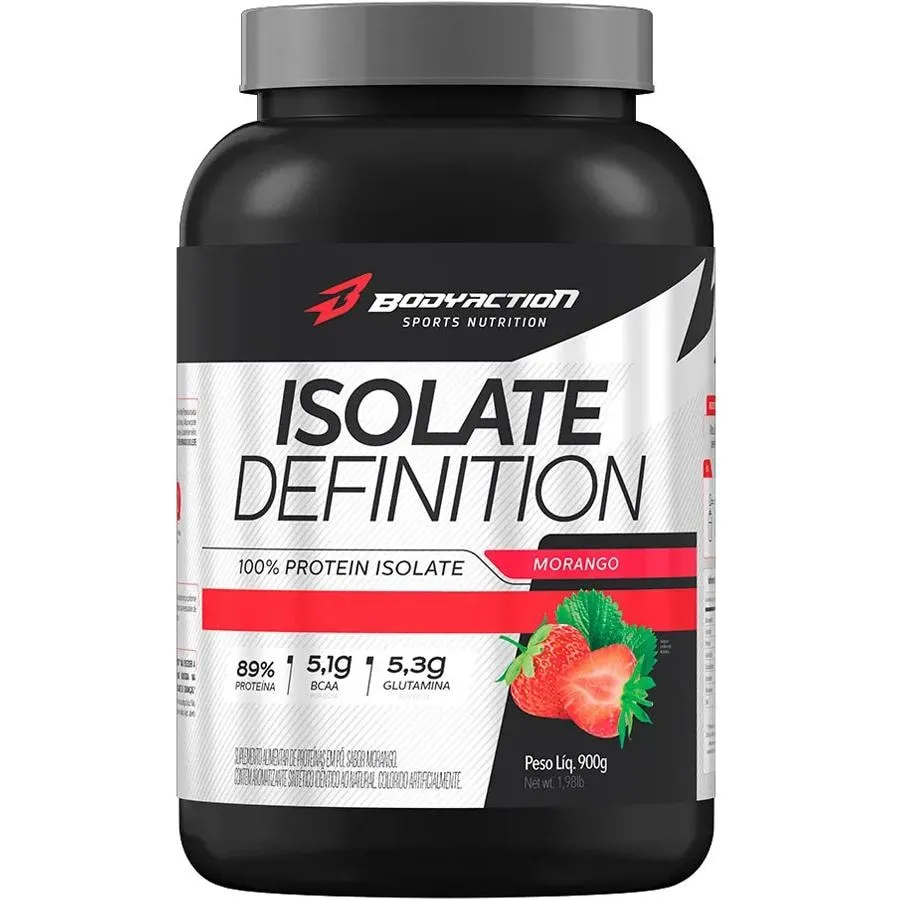 Whey Protein Isolado Definition 89% Proteina 900G Bodyaction - Morango