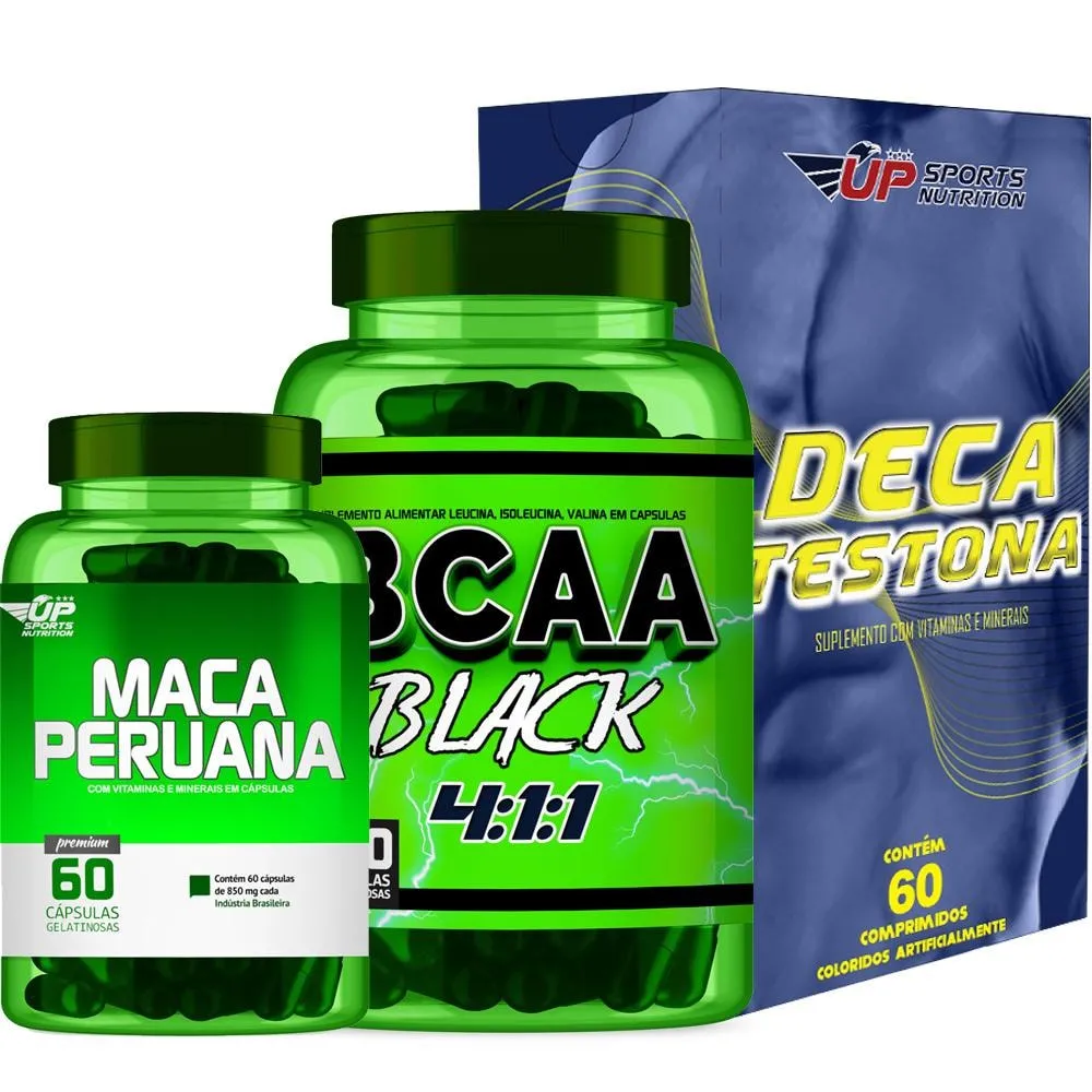 Kit Maca Peruana C/ 60 + Bcaa Black C/ 120 + Deca Testona