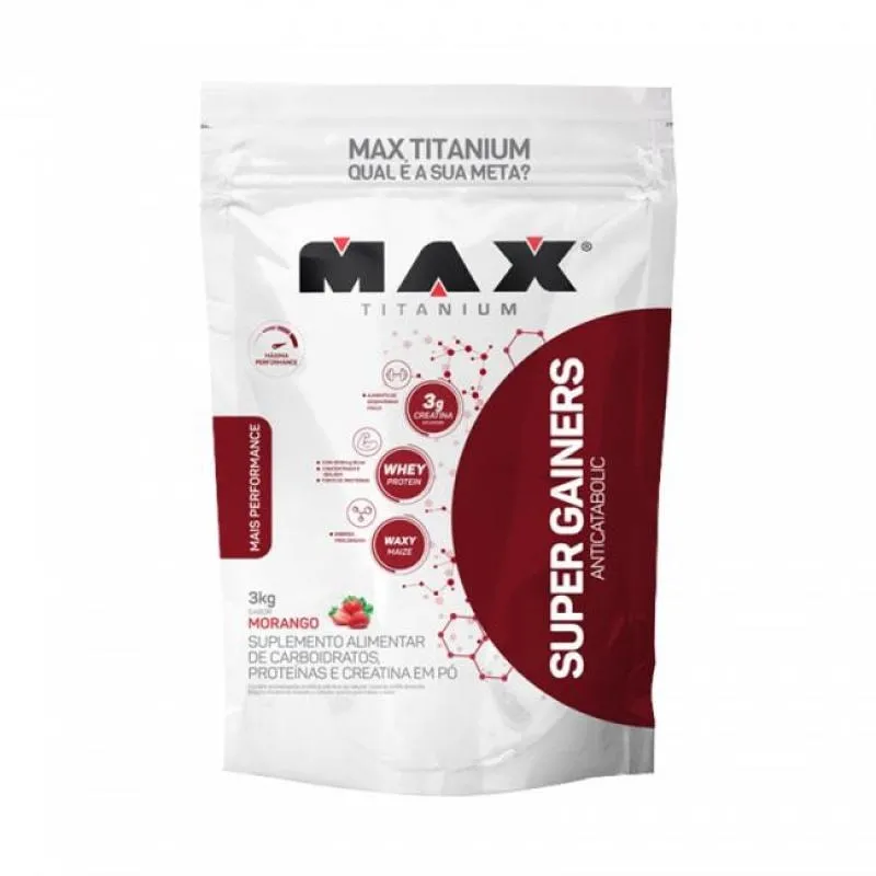 Hipercalorico Super Gainers 3Kg Max Titanium Morango