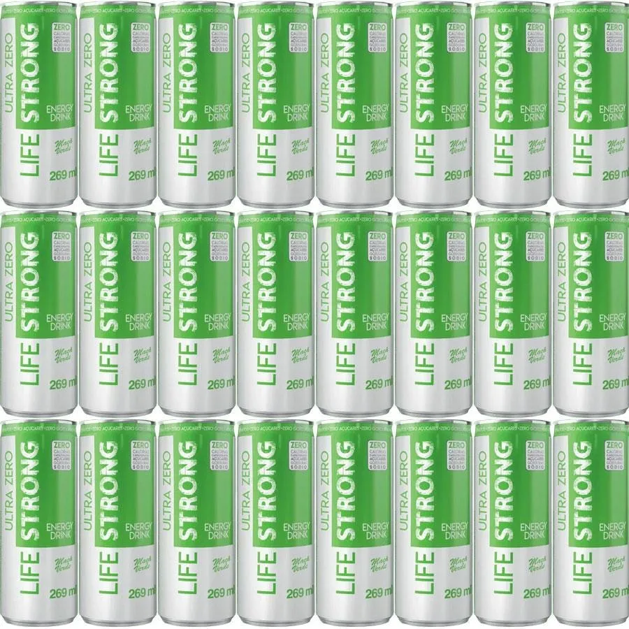 Energético Life Strong Energy Drink 24 Unidades Maça Verde