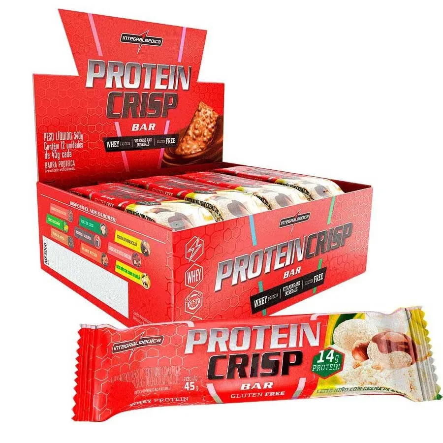 Barra Protein Crisp Bar Caixa Leite Ninho Integralmedica