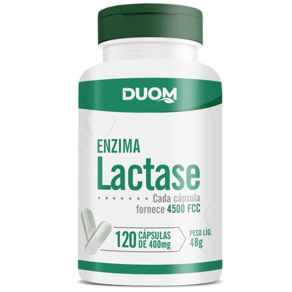 Enzima Lactase 4500 Fcc Intolerância Lactose 120 Cápsulas Duom