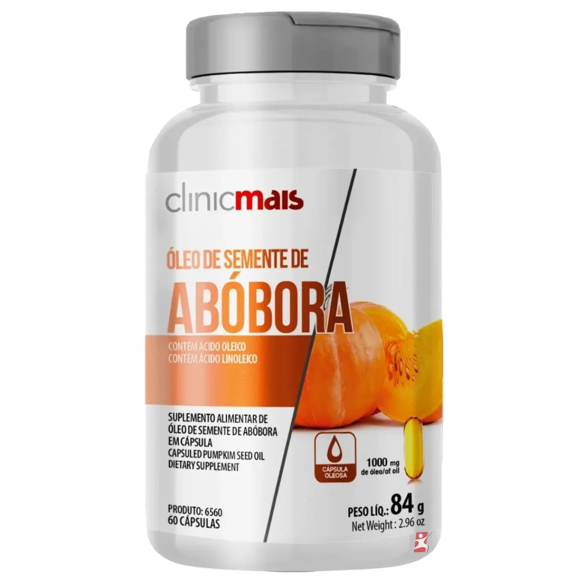 Oleo Semente De Abobora 60 Cápsulasulas Antioxidante Clinicmais
