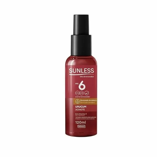 Sunless Óleo Bronzeador Urucum Fps6 120ml