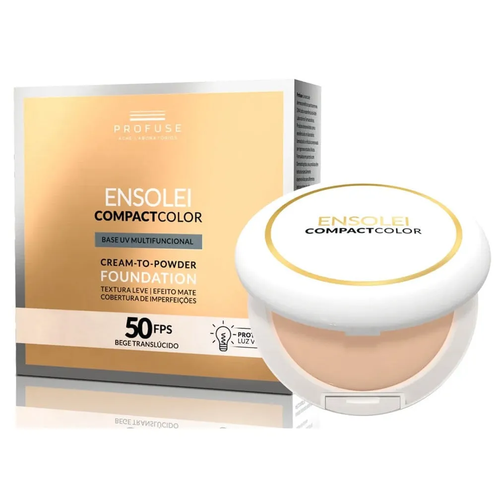 Protetor Solar Ensolei Compact Color Base Bege Translu FPS50