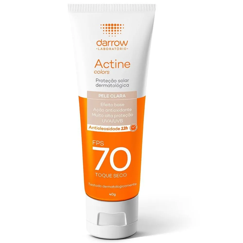 Protetor Solar Actine Colors AOL Toque Seco Clara FPS70 40g