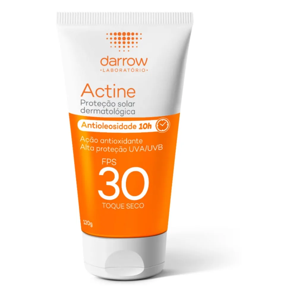 Protetor Solar Facial Darrow Actine Antioleosidade Toque Seco FPS30 120ml