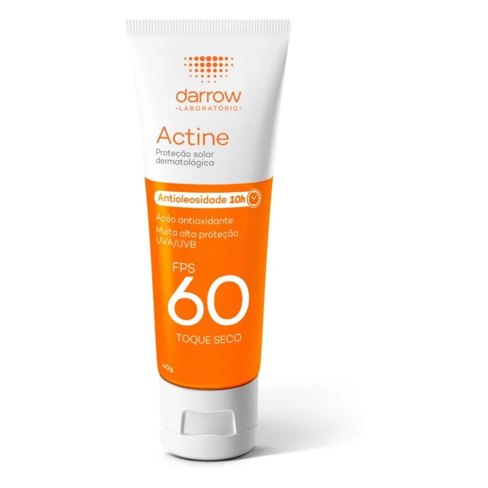 Protetor Solar Facial Darrow Actine Antioleosidade Toque Seco FPS60 40g
