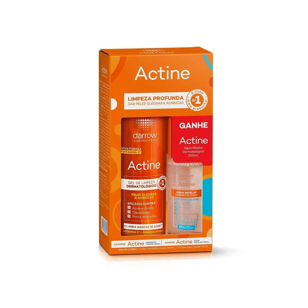 Kit Actine Sabonete Líquido 400ml Ganhe Água Micelar 100ml