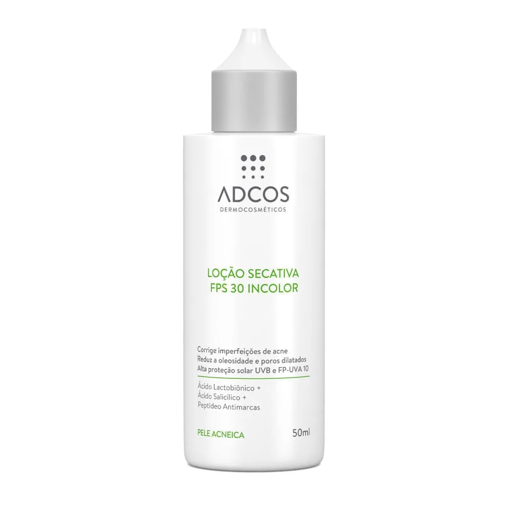Adcos Acne Solution Loção Secativa Incolor FPS30 50ml