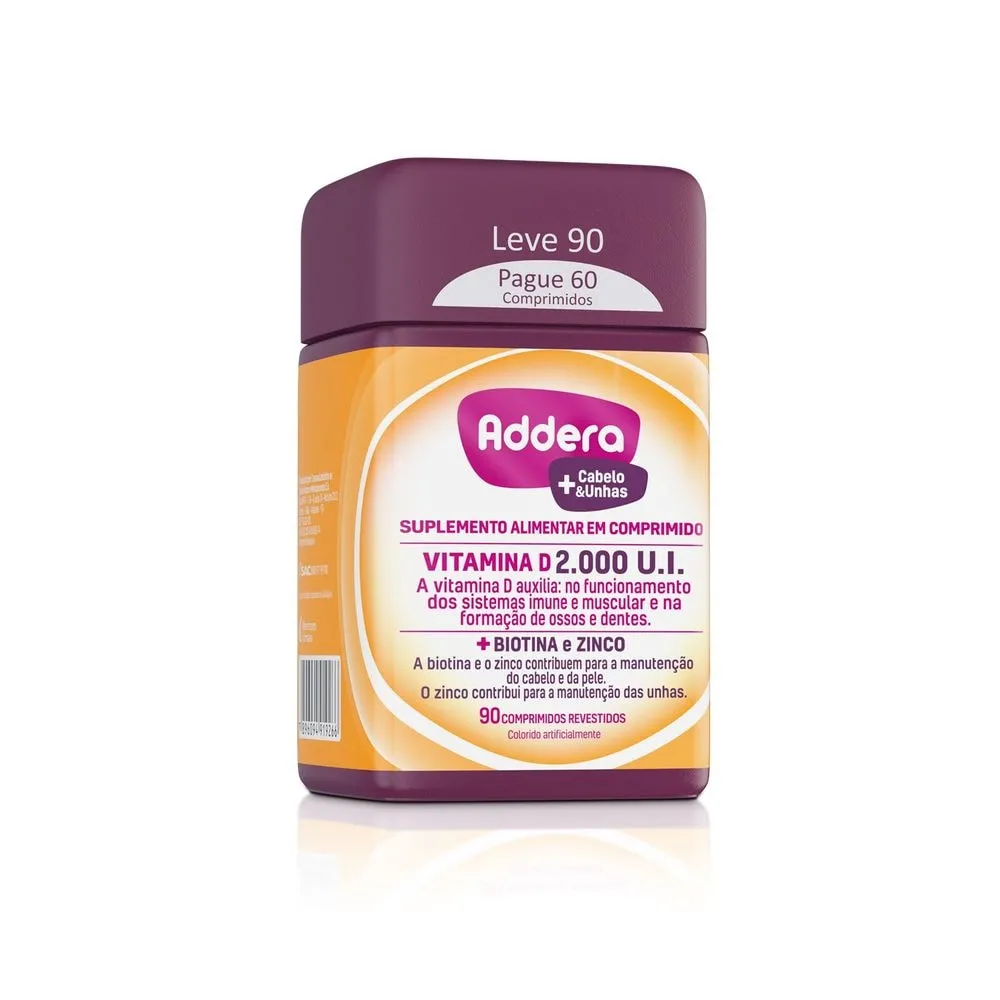 Addera +Cabelo & Unhas 2.000UI 90 Comprimidos