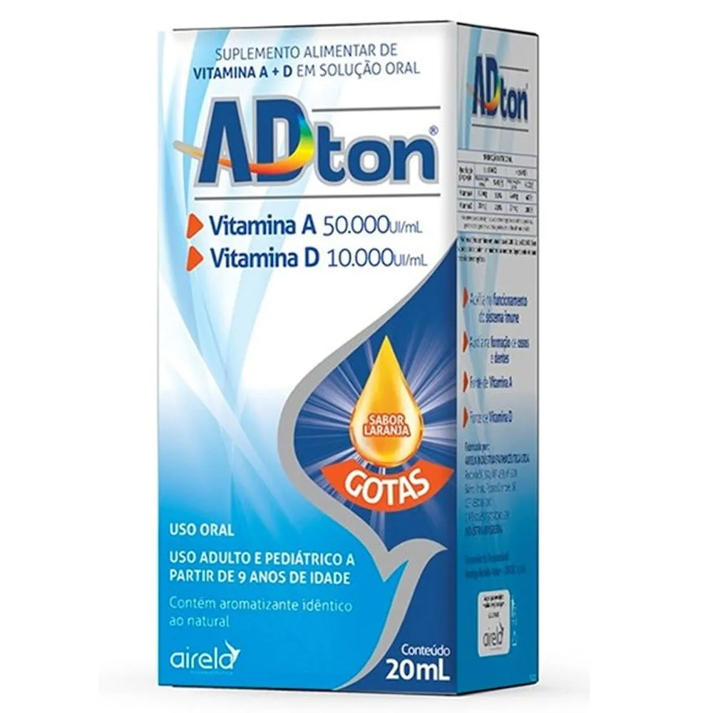 ADton (Vitamina A+Vitamina D) Gotas Laranja 20ml