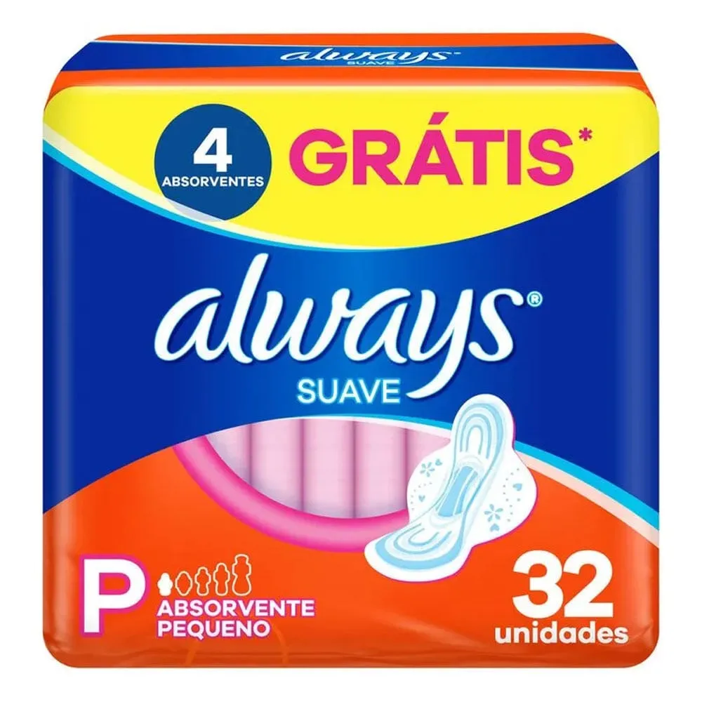 Absorvente Always Super Proteção Cobertura Suave Abas 32 unidades