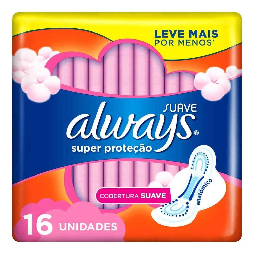 Absorvente Always Super Proteção Suave Abas 16 unidades