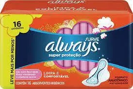 Absorvente Always Suave com Abas com 16 Unidades