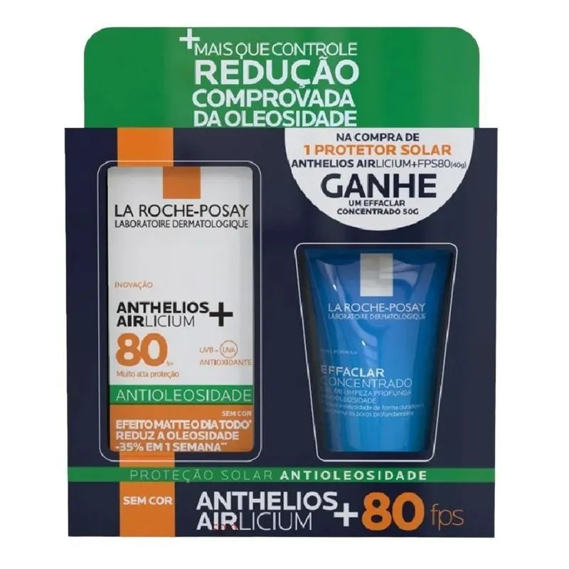Kit Anthelios Aircilium FPS 80 La Roche 40g + Gel de Limpeza Effaclar Concentrado La Roche 50g
