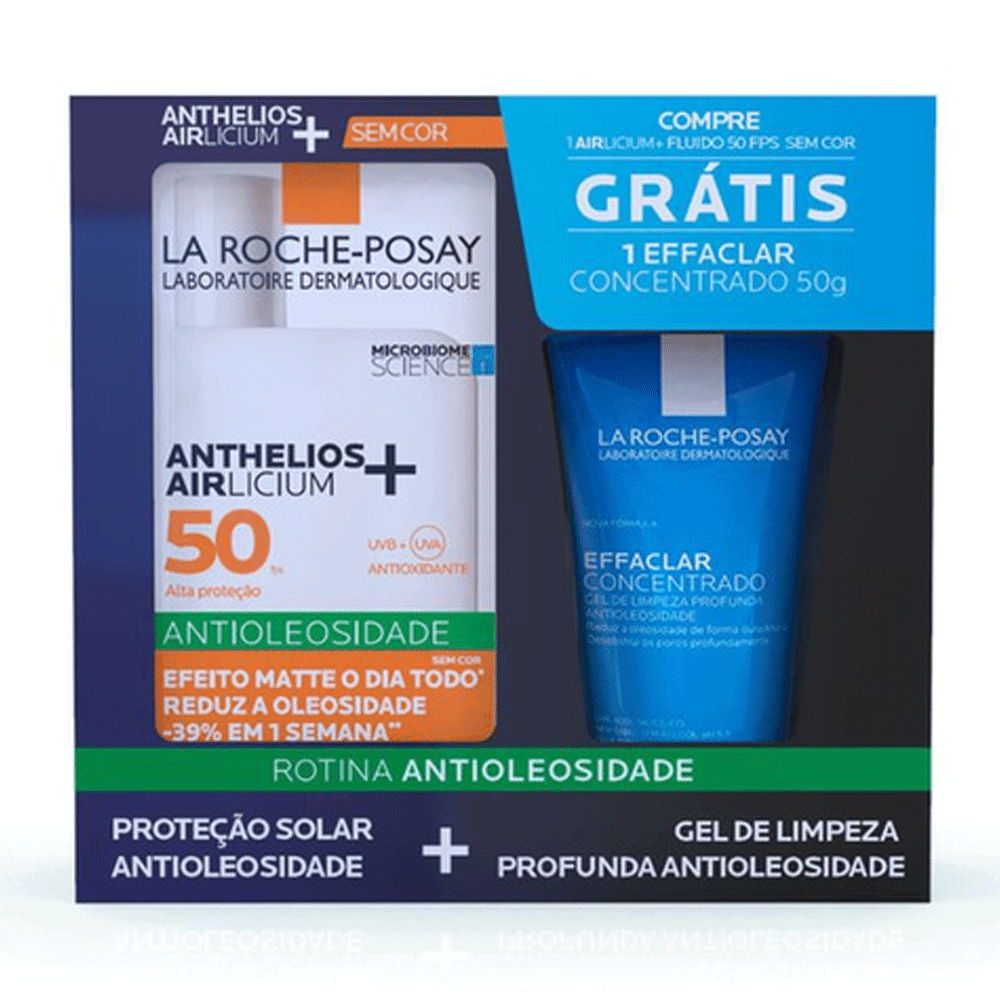Kit Anthelios AIRlicium+ Fluido Sem Cor FPS50+Effaclar Gel 50g