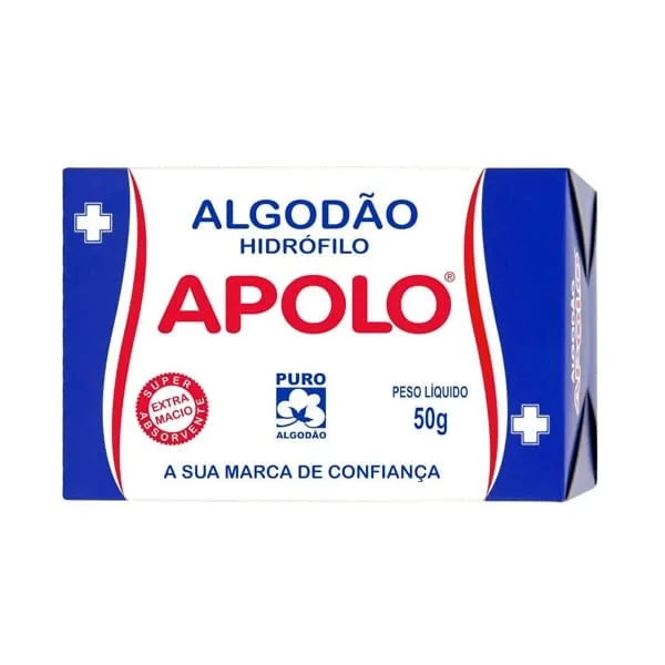 Algodão Hidrófilo Apolo em Rolo Caixa 50g