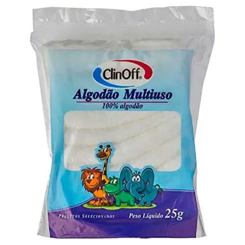Algodão Quadrado Clinoff Multi-uso 25g