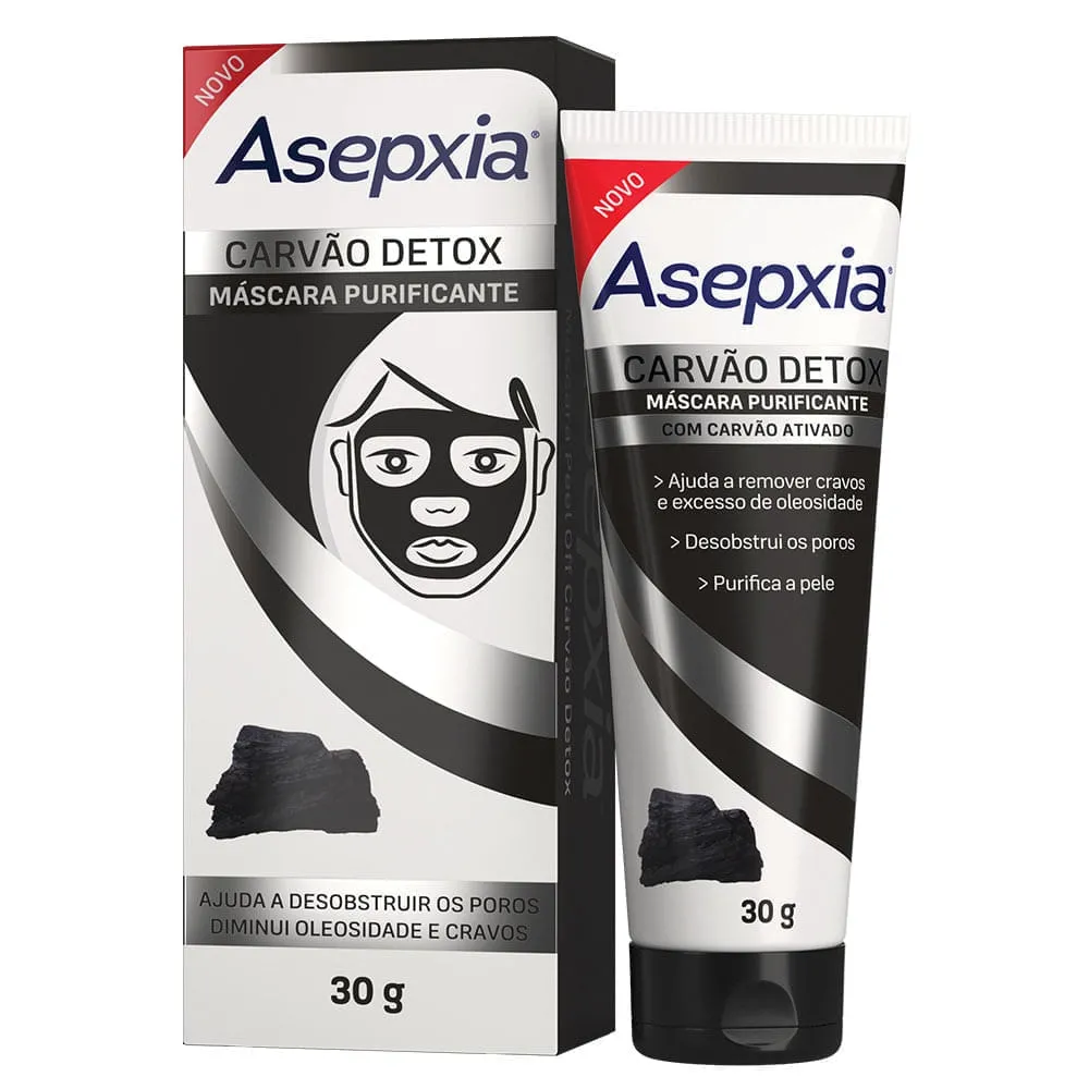Asepxia Carvão Detox Máscara Peel Off Carvão Detox 30g