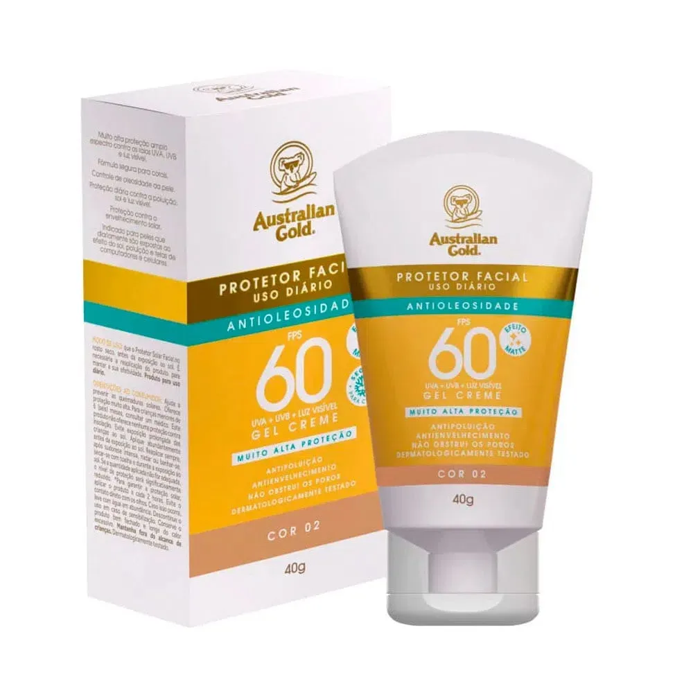 Australian Gold Antiol Cor 02 Protetor Solar Facial FPS60 40g