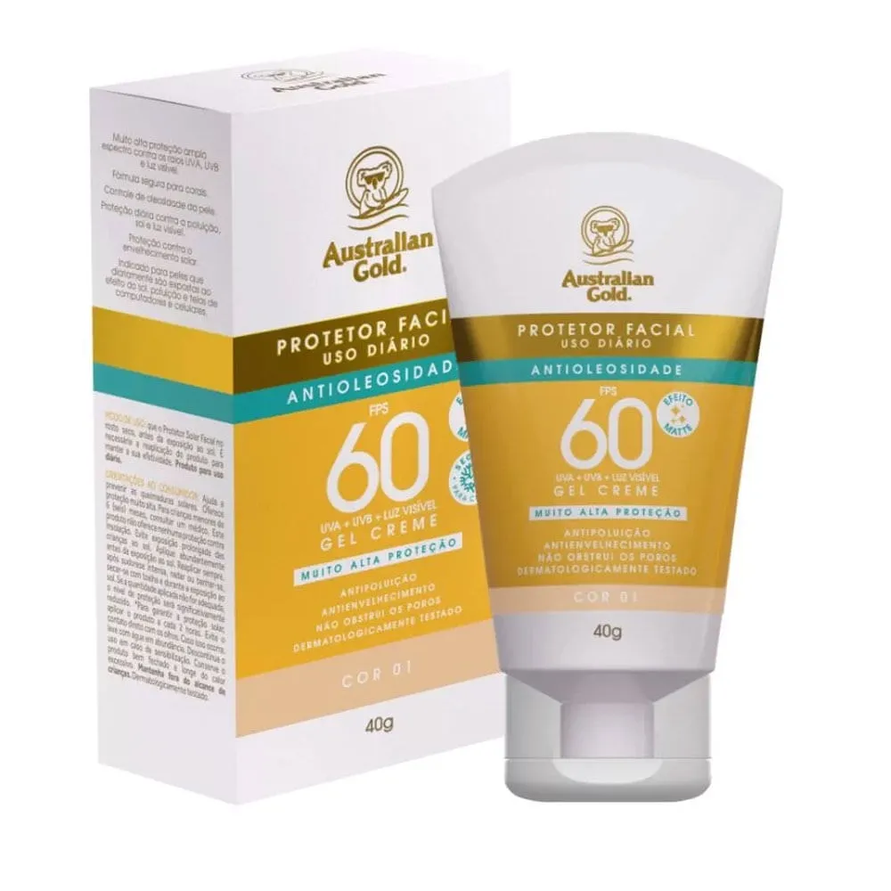 Australian Gold Antiol Cor 01 Protetor Solar Facial FPS60 40g