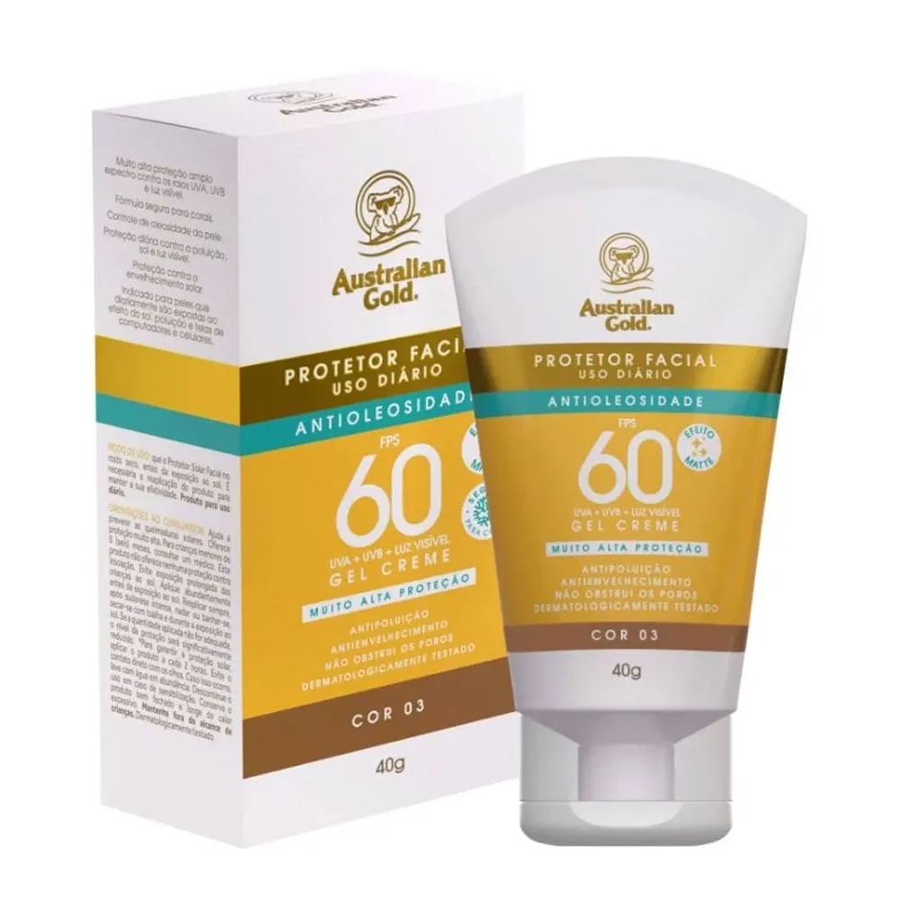 Australian Gold Antiol Cor 03 Protetor Solar Facial FPS60 40g