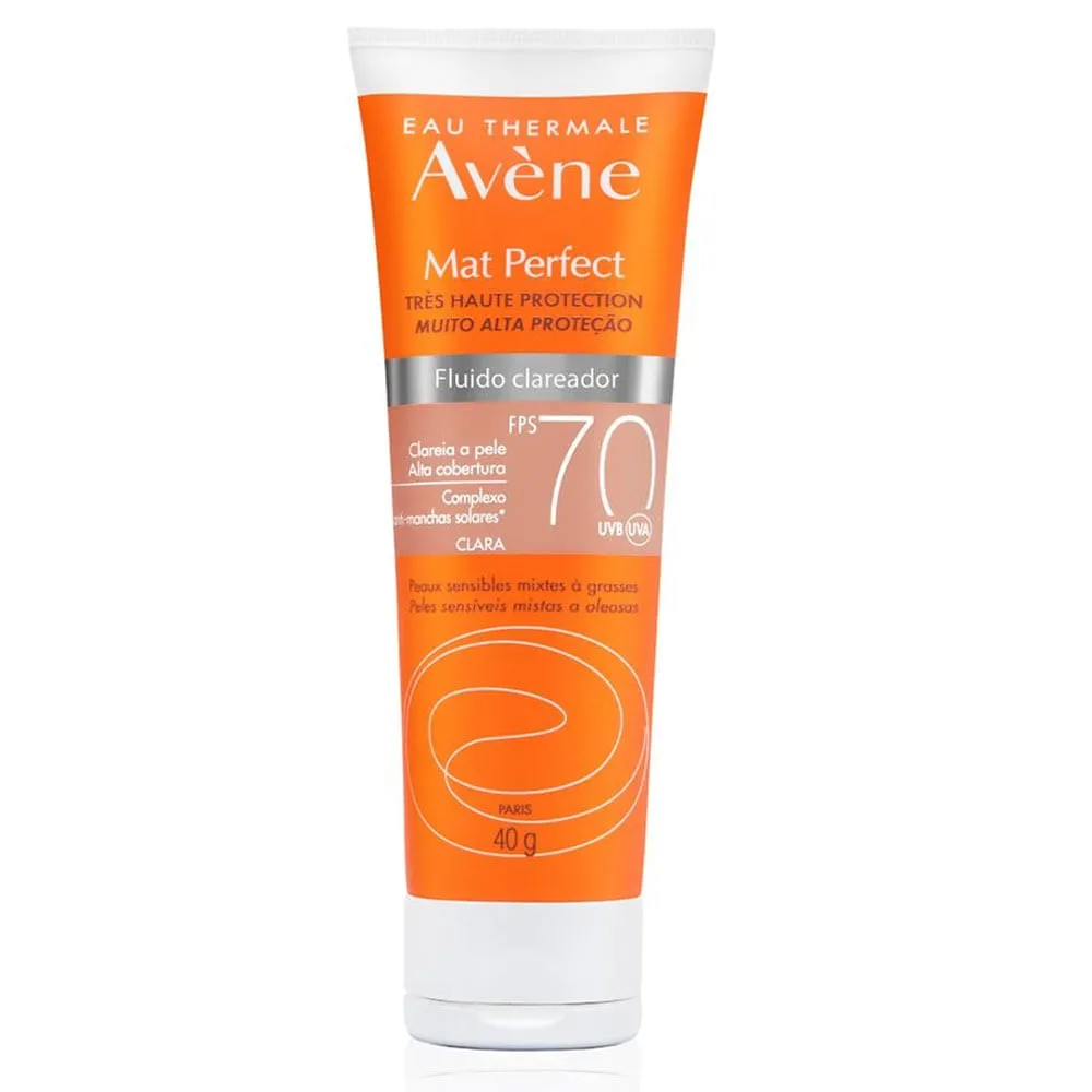 Protetor Solar Facial Avène Mat Perfect Cor Clara FPS70 40g