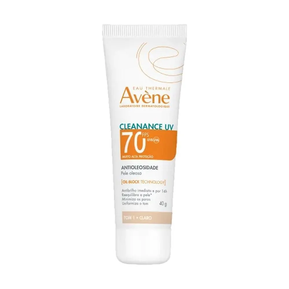 Protetor Solar Facial Avene Cleanance UV FPS 70 Tom 1 Claro 40g