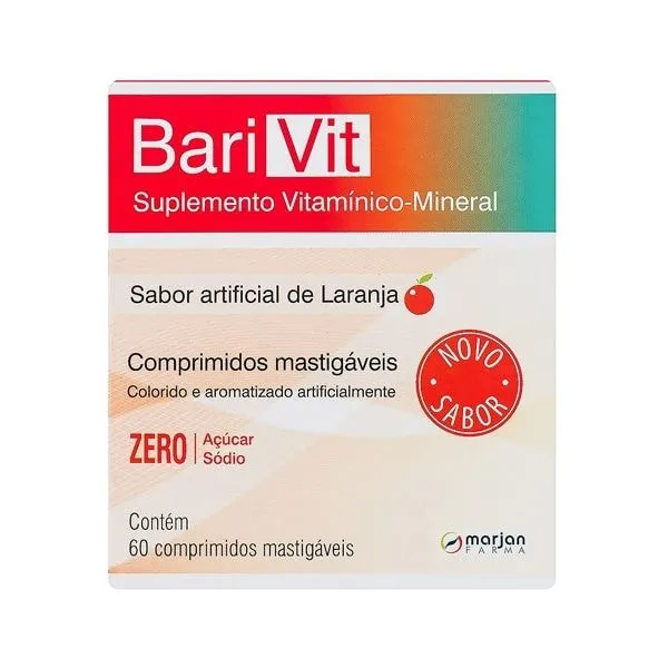 BariVit Laranja 60 Comprimidos Mastigáveis