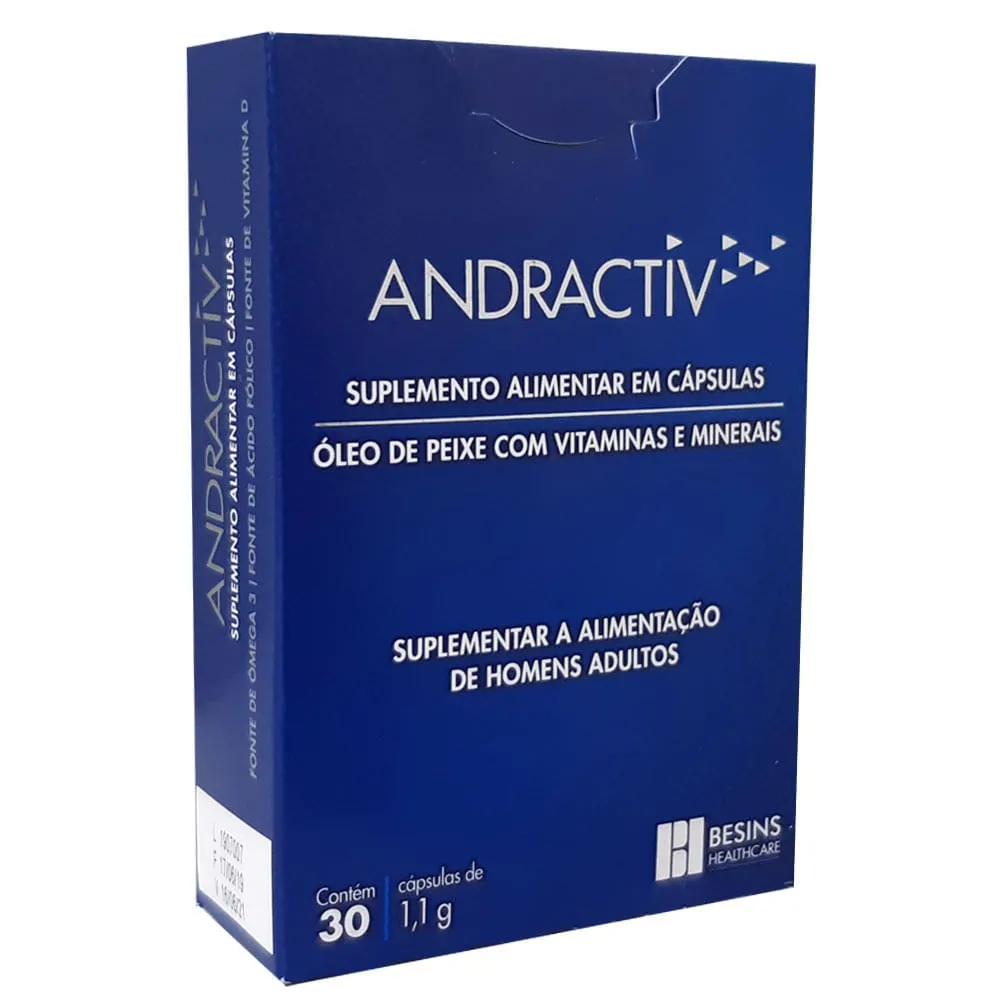 Andractiv Óleo de Peixe Ômega 3 para Homens 30 Cápsulas