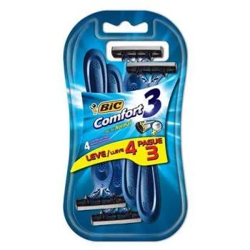 Aparelho De Barbear Bic comfort 3 Pele Normal Leve 4 Pague 3 unidades