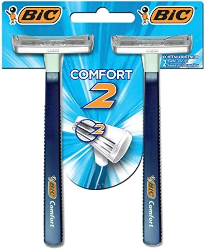 Aparelho De Barbear Bic comfort 2 Pele Normal com 2 unidades