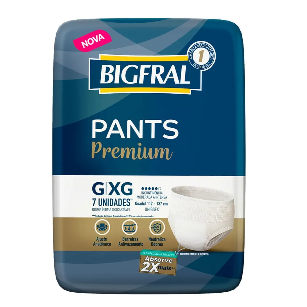 Roupa Íntima Descartável Bigfral Pants Premium G/XG 7 unidades