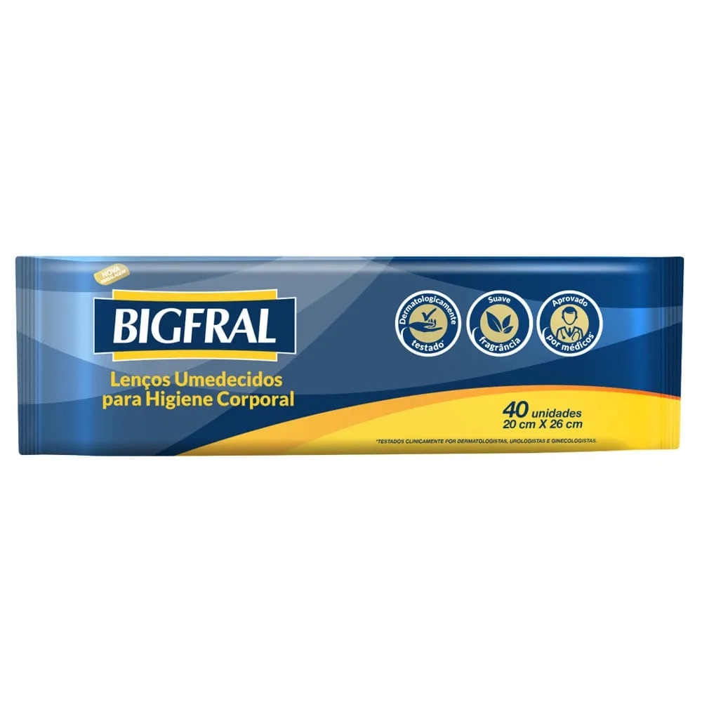 Toalhas Umedecidas Bigfral 40 unidades