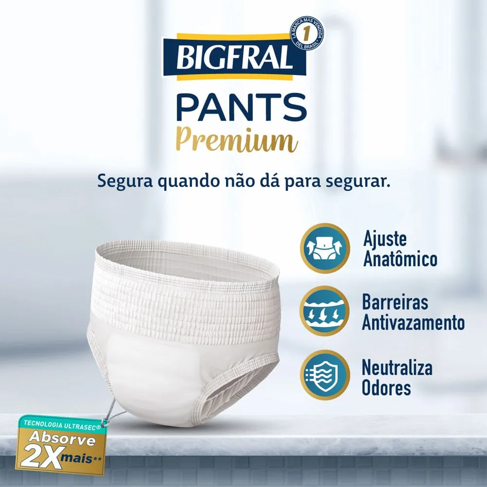 Roupa Íntima Descartável Bigfral Pants Premium P/M 16 unidades