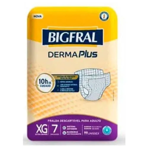 Fralda Geriátrica Bigfral Derma Plus Xg 7 Unidades